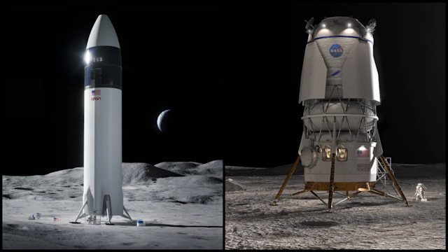 Koinot sanoati gigantlari Blue Origin va SpaceX o'z sa'y-harakatlarini oyga qo'nadigan qurilmalarning yuk versiyalarini yaratishga qaratdilar
