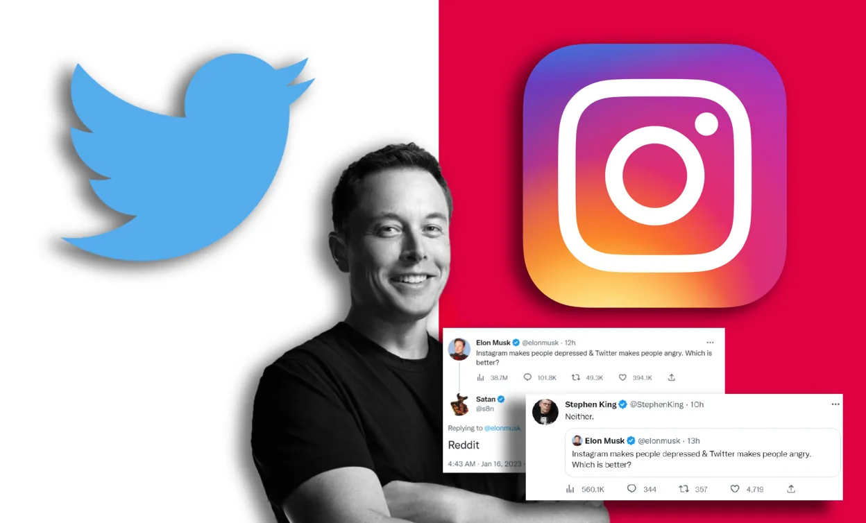 “Instagram odamlarni tushkunlikka soladi, Twitter esa odamlarni g'azablantiradi. Qaysi biri yaxshiroq? ” -  Ilon Mask